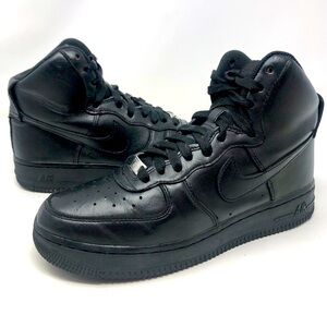 Nike Air Force 1 High "Triple Black" Hi Top Sneakers Lace Up Shoes 334031-013